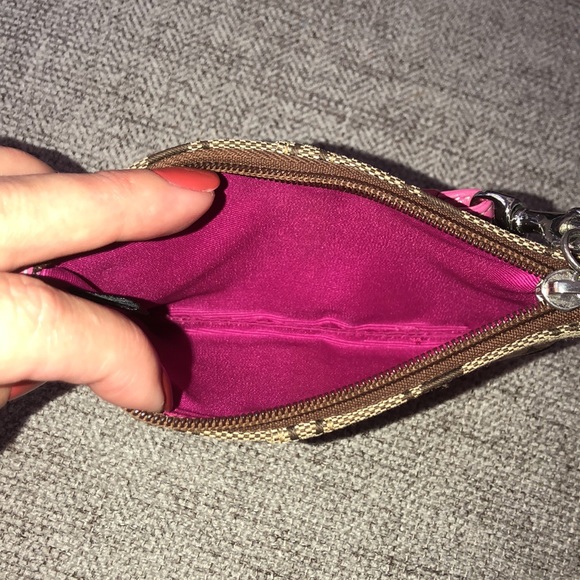 Coach brown and pink wristlet - Picture 2 of 2
